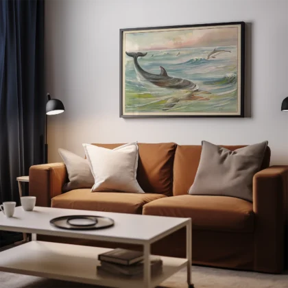 Vintage Dolphin Poster – Ocean Wall Art
