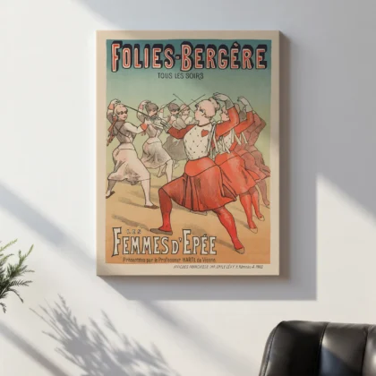 Vintage Folies Bergère Poster – Les Femmes d’Épée