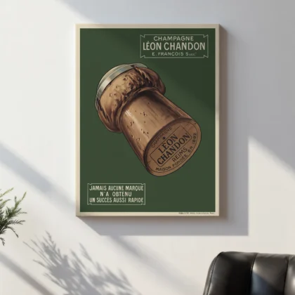 Vintage French Champagne Advertising Poster – Leon Chandon
