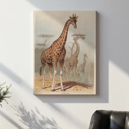 Giraffe Print – Vintage African Safari Poster
