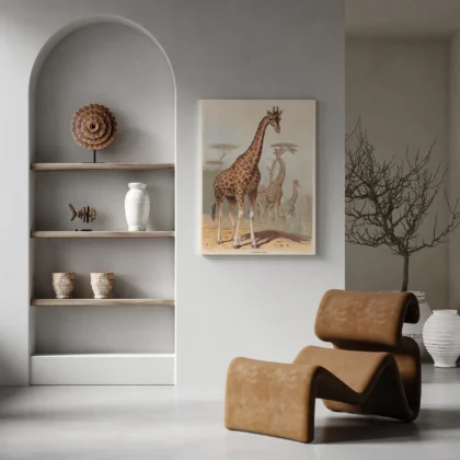 Giraffe Print – Vintage African Safari Poster
