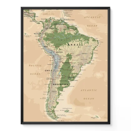 Vintage Map of South America