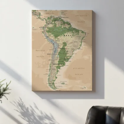Vintage Map of South America
