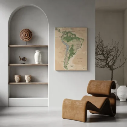 Vintage Map of South America
