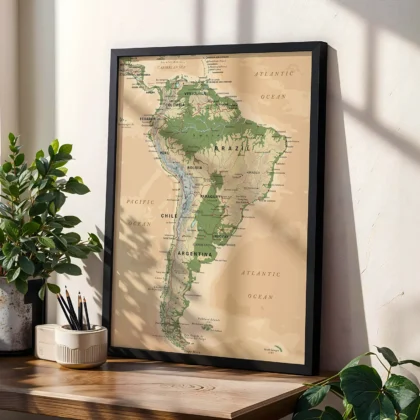 Vintage Map of South America