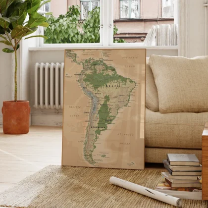 Vintage Map of South America