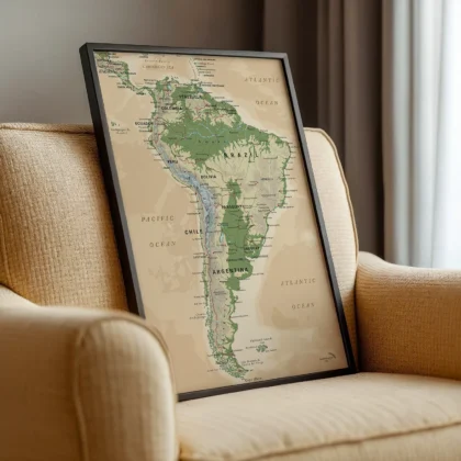 Vintage Map of South America