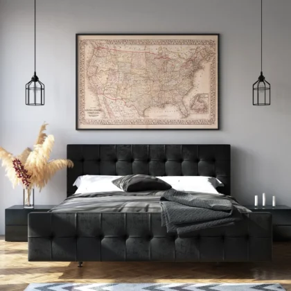 Vintage USA Map Wall Art