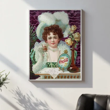 Vintage Soda Advertising Poster – 1890s Woman Wall Art