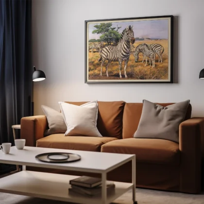 Vintage Zebra Poster – Savanna Wall Art Print