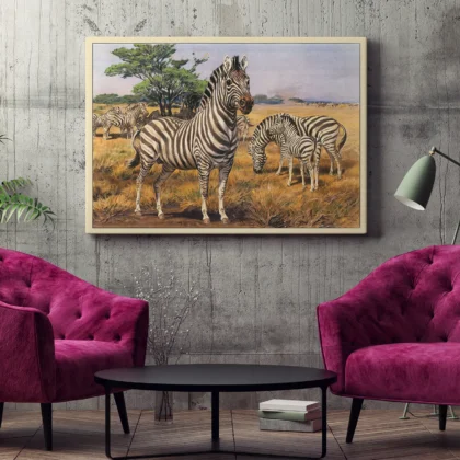 Vintage Zebra Poster – Savanna Wall Art Print