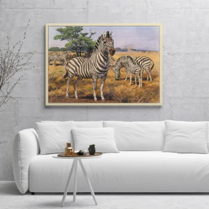Vintage Zebra Poster – Savanna Wall Art Print