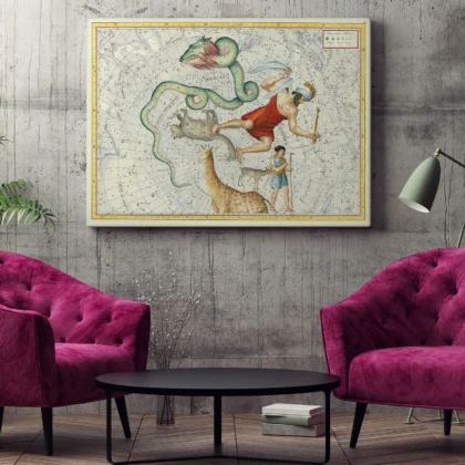 Wandbild – Antike Sternbildkarte