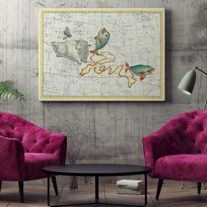 Aries and Pisces Constellation Wall Art