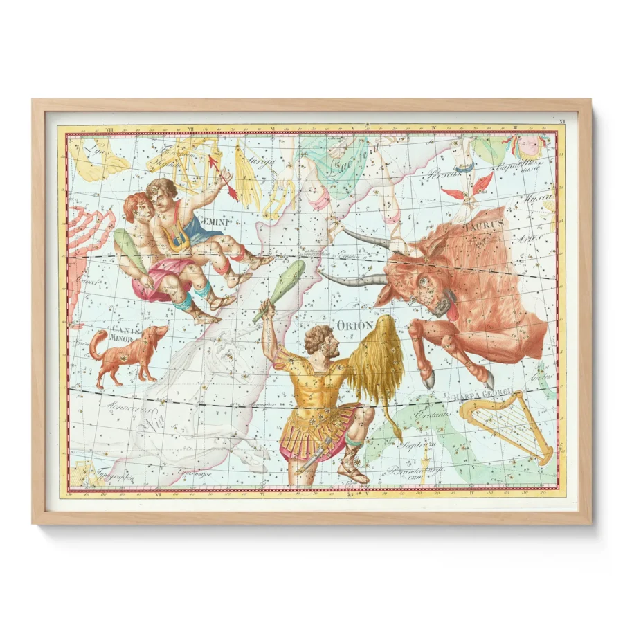 Wandbild – Sternbilder Zwillinge und Stier