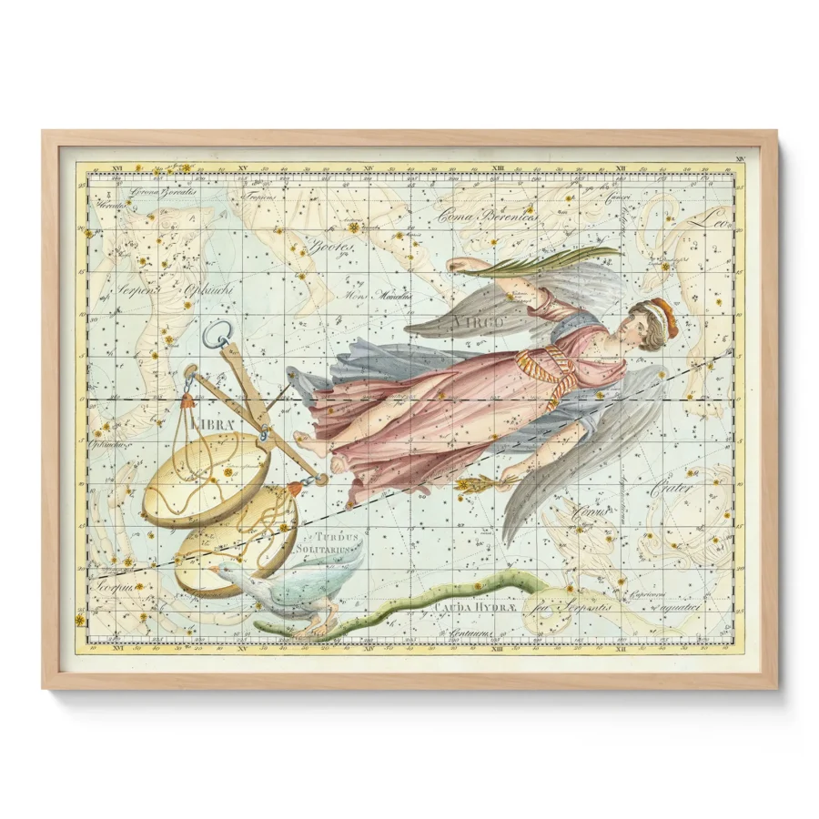 Libra and Virgo Constellation Wall Art