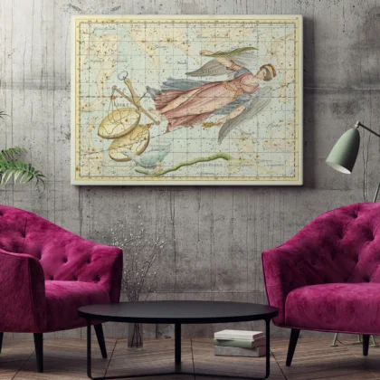 Libra and Virgo Constellation Wall Art