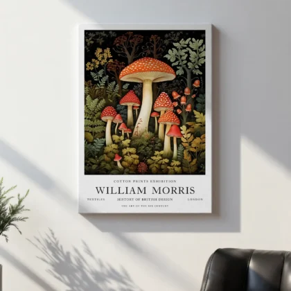 William Morris – Red Mushroom Wall Art