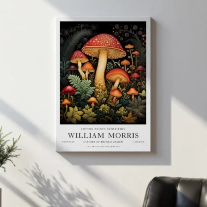 Pilze im Wald – William Morris Wandbild