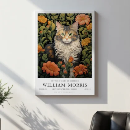 Katze – William Morris Wandbild
