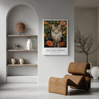 Katze – William Morris Wandbild