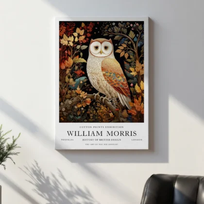 Eule – William Morris Wandbild