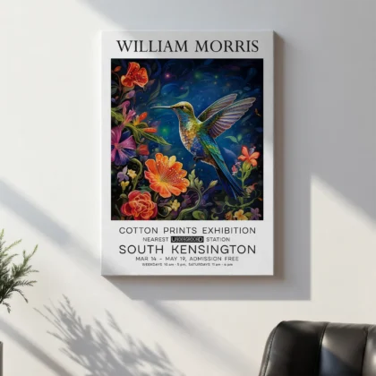 William Morris – Floral Hummingbird Wall Art