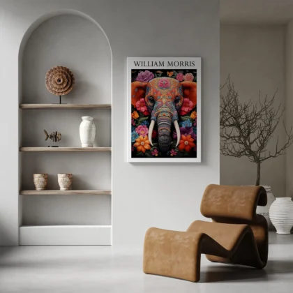 Elefant – William Morris Wandbild