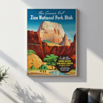 Zion National Park, Utah – Vintage Travel Poster