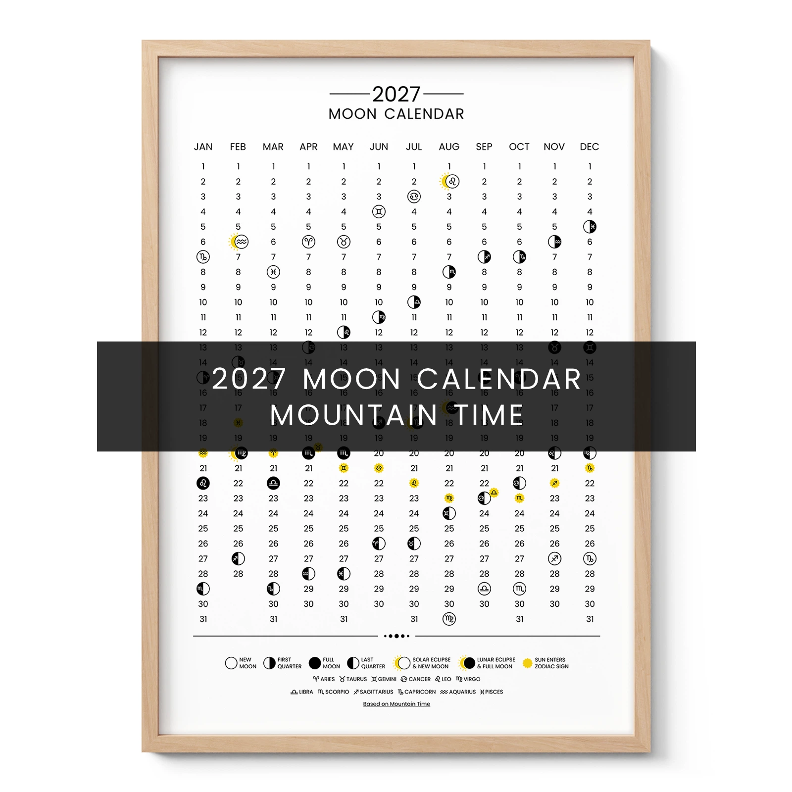 2027 Lunar Calendar – Mountain Time (MT)