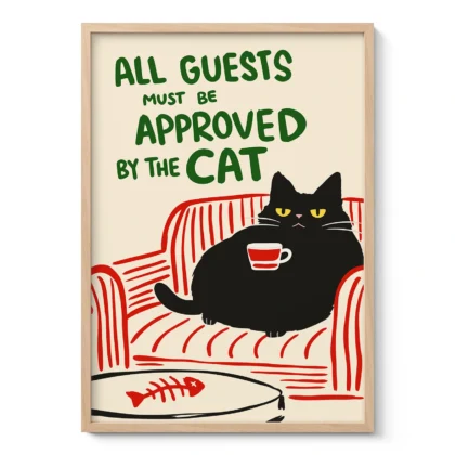 Funny Black Cat Print – Quirky Wall Art