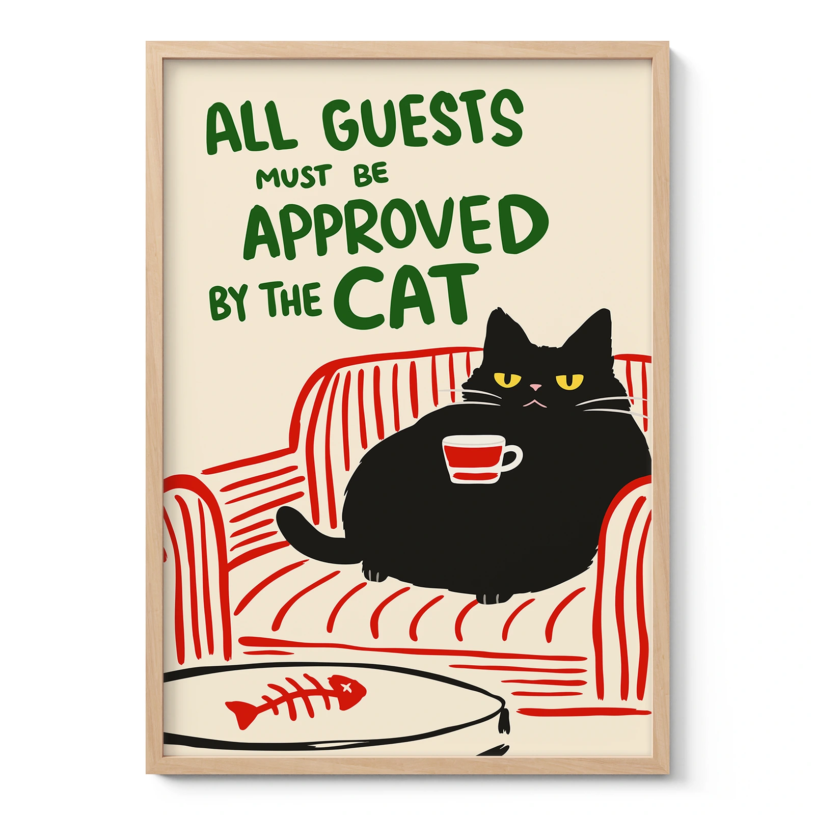 Funny Black Cat Print – Quirky Wall Art