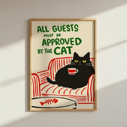 Funny Black Cat Print – Quirky Wall Art