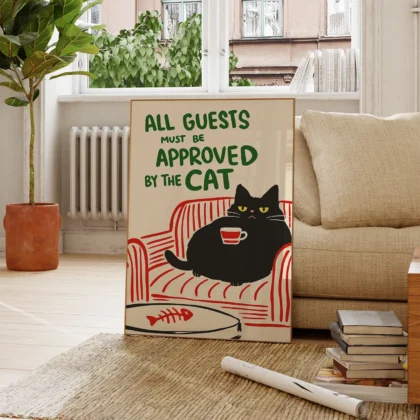 Funny Black Cat Print – Quirky Wall Art