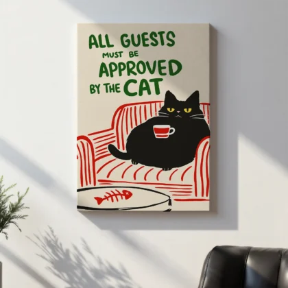 Funny Black Cat Print – Quirky Wall Art