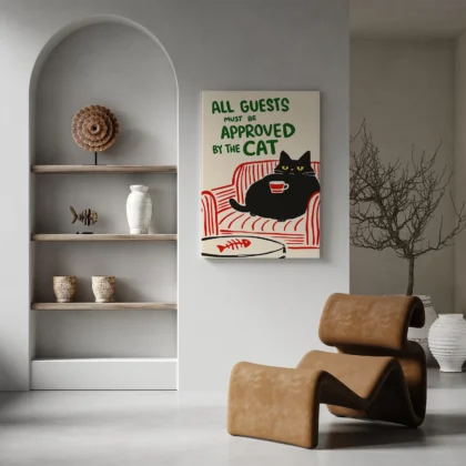 Funny Black Cat Print – Quirky Wall Art