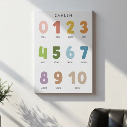 Counting 0–10 Educational Print for Kids – German Version