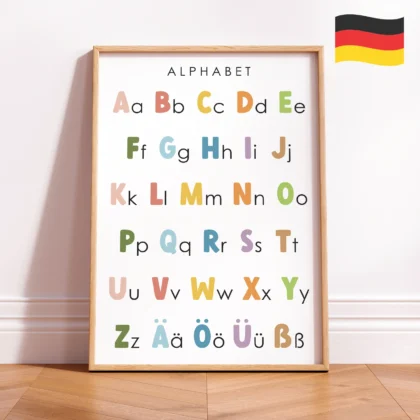 ABC Alphabet Learning Print for Kids – German Version