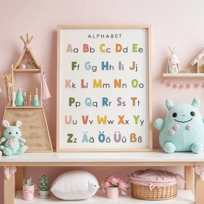 ABC Alphabet Learning Print for Kids – German Version