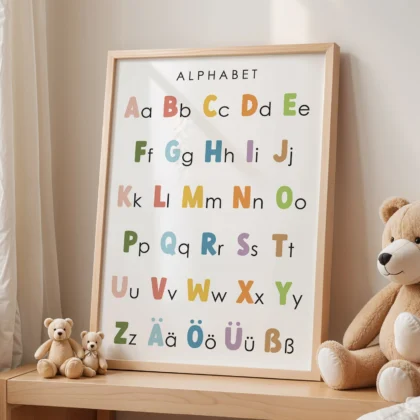 ABC Alphabet Learning Print for Kids – German Version