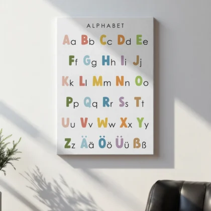ABC Alphabet Learning Print for Kids – German Version