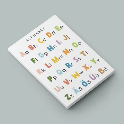 ABC Alphabet Learning Print for Kids – German Version