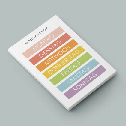 Days of the Week Learning Print for Kids – German Version