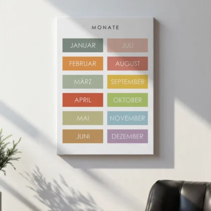 Months Learning Print for Kids – German Version