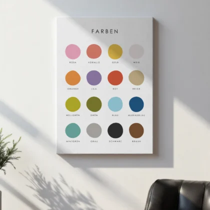Color Names Educational Print for Kids – German Version