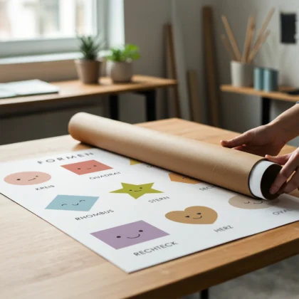 Geometric Shapes Learning Print for Kids – German Version