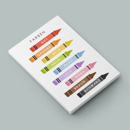 Crayon Color Learning Print for Kids – German Version