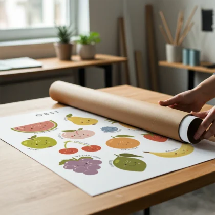 Fruit Educational Print for Kids – German Version