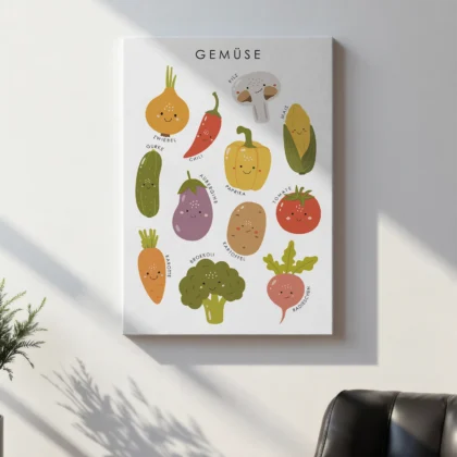Vegetables Educational Print for Kids – German Version
