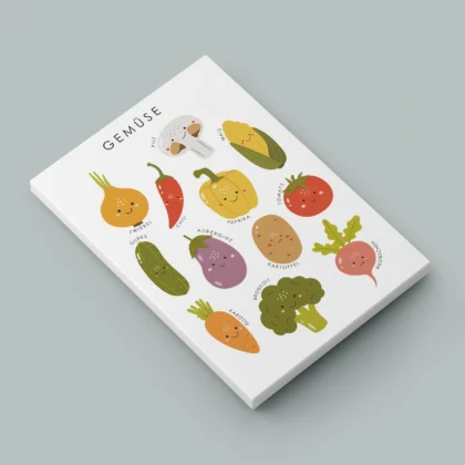 Vegetables Educational Print for Kids – German Version